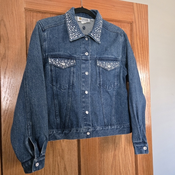 Christine Alexander Studded Denim Jacket size Small - Picture 2 of 10